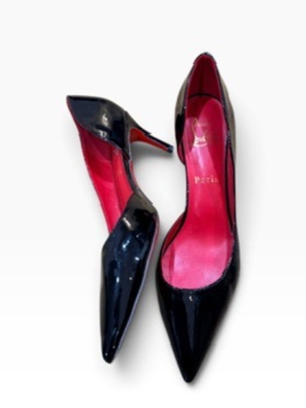 Christian Louboutin Black Patent Leather Shoes Women's Size 44 Heels Pumps US 11